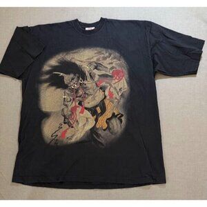 Japanese Demon Kanji Shirt Adult 3XL Black Short Sleeve Pullover‎ Tee Mens.